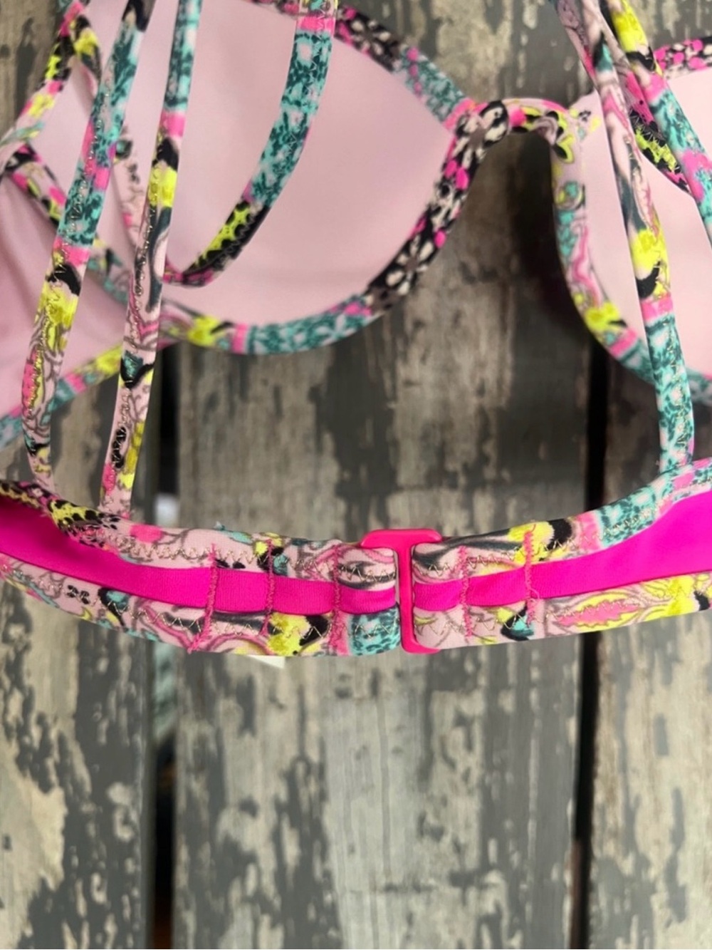 Victoria's Secret PINK The Fabulous Bikini Top | Hot Pink Sequin Swim | Size 34A - Picture 5 of 6